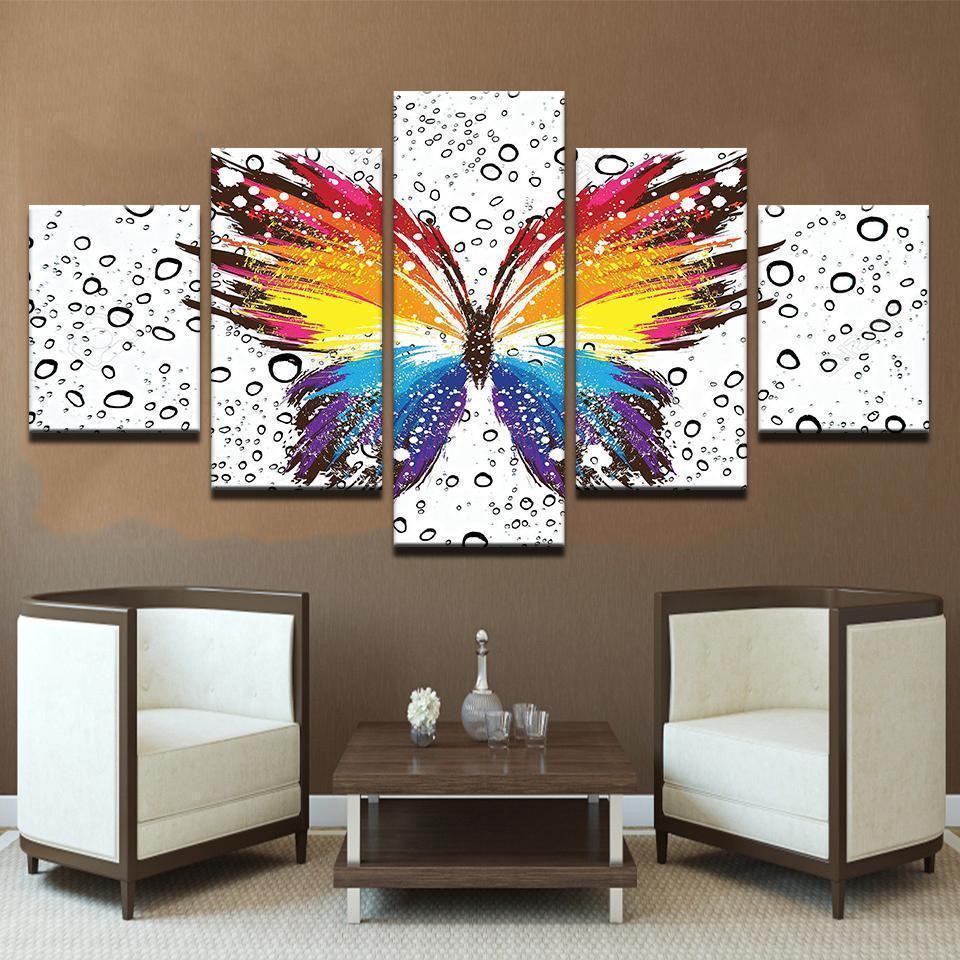 Butterfly Colorful Pattern Insect Abstract Animal Canvas Wall Art