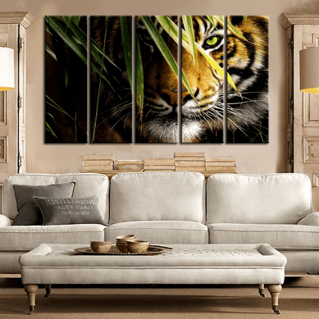 Calahari Stare Tiger Animal Canvas Wall Art