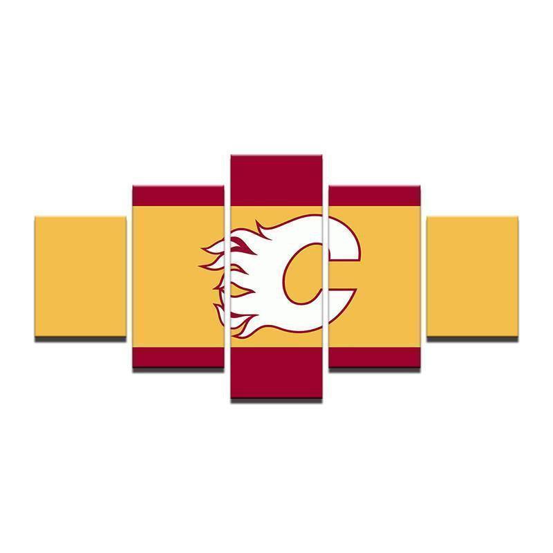 Calgary Flames   Team Logo   Ice Hockey Canvas Wall Art