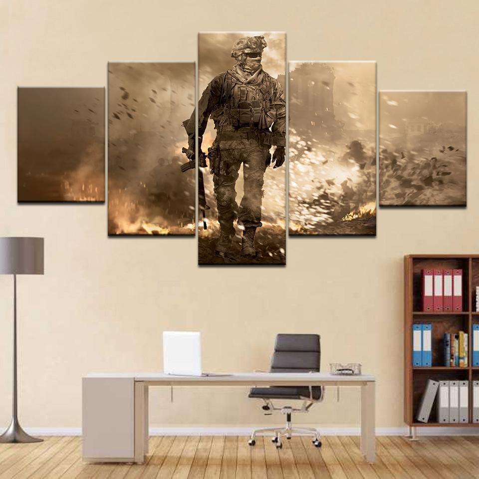 Call of Duty Alone Soldier Gaming Canvas Wall Art