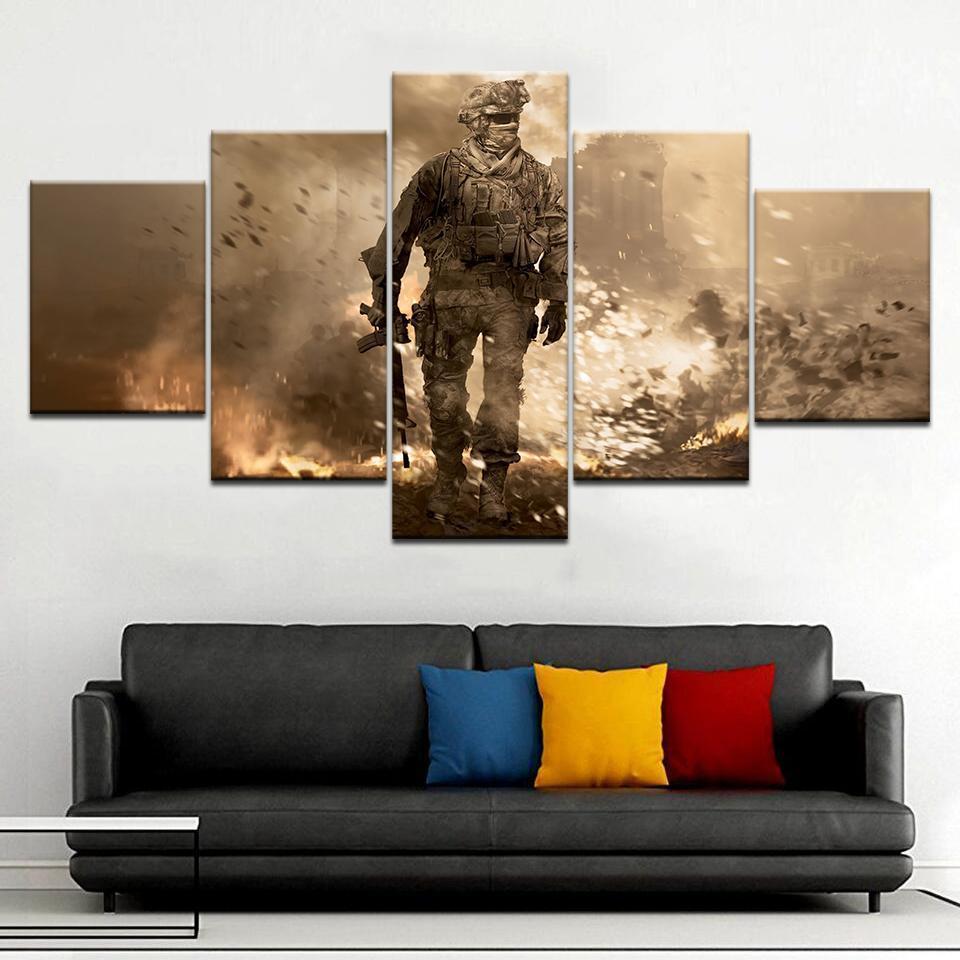 Call of Duty Alone Soldier Gaming Canvas Wall Art