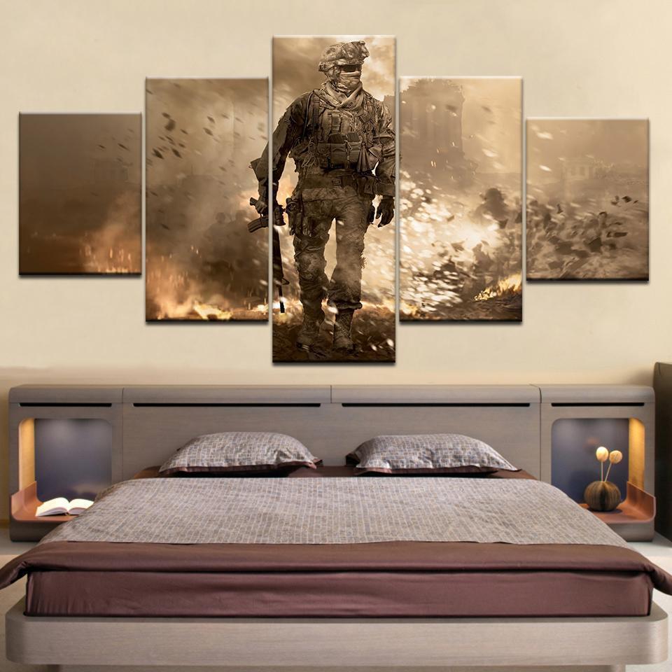 Call of Duty Alone Soldier Gaming Canvas Wall Art