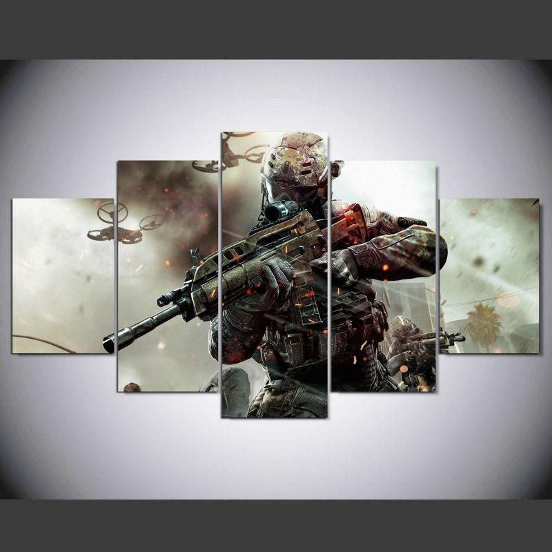 Call Of Duty Black Ops Battle Background Gaming Canvas Wall Art