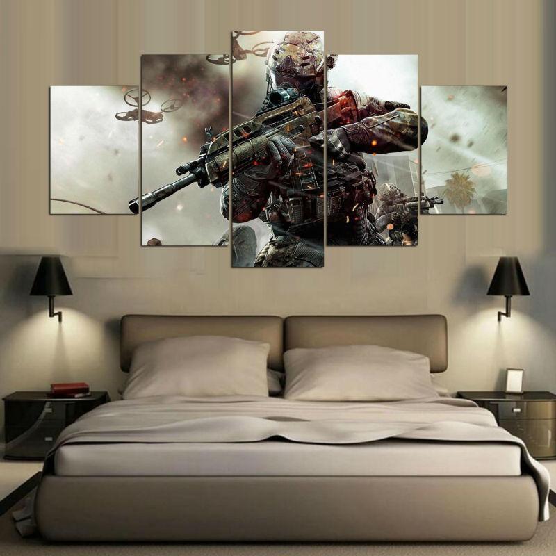 Call Of Duty Black Ops Battle Background Gaming Canvas Wall Art