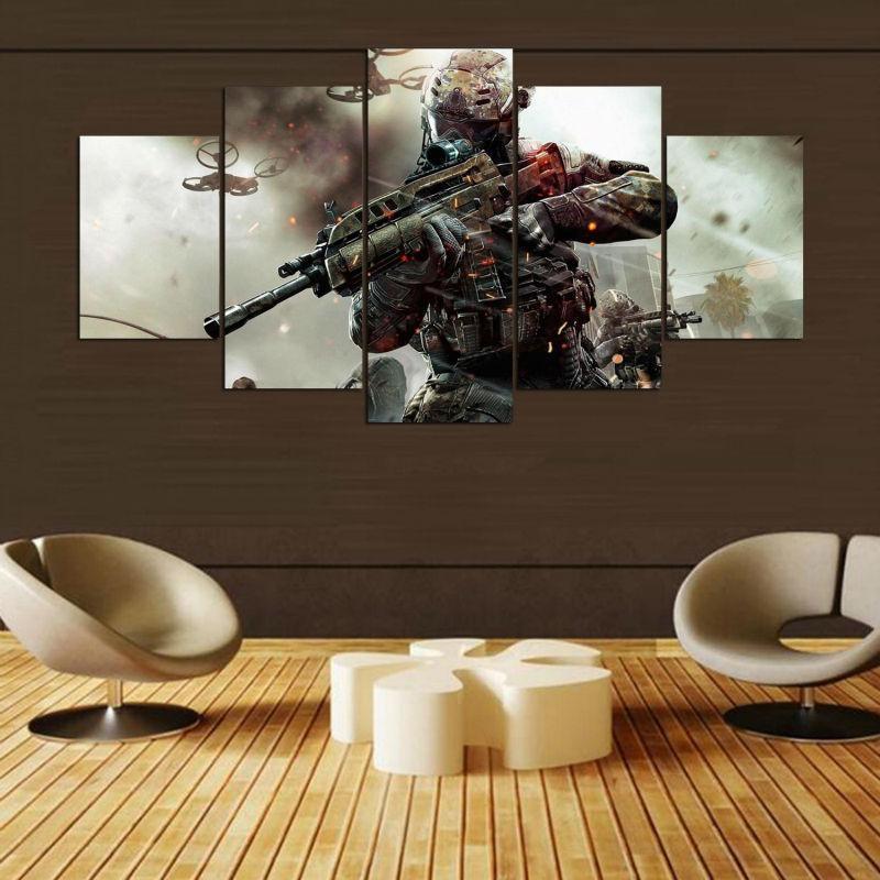 Call Of Duty Black Ops Battle Background Gaming Canvas Wall Art