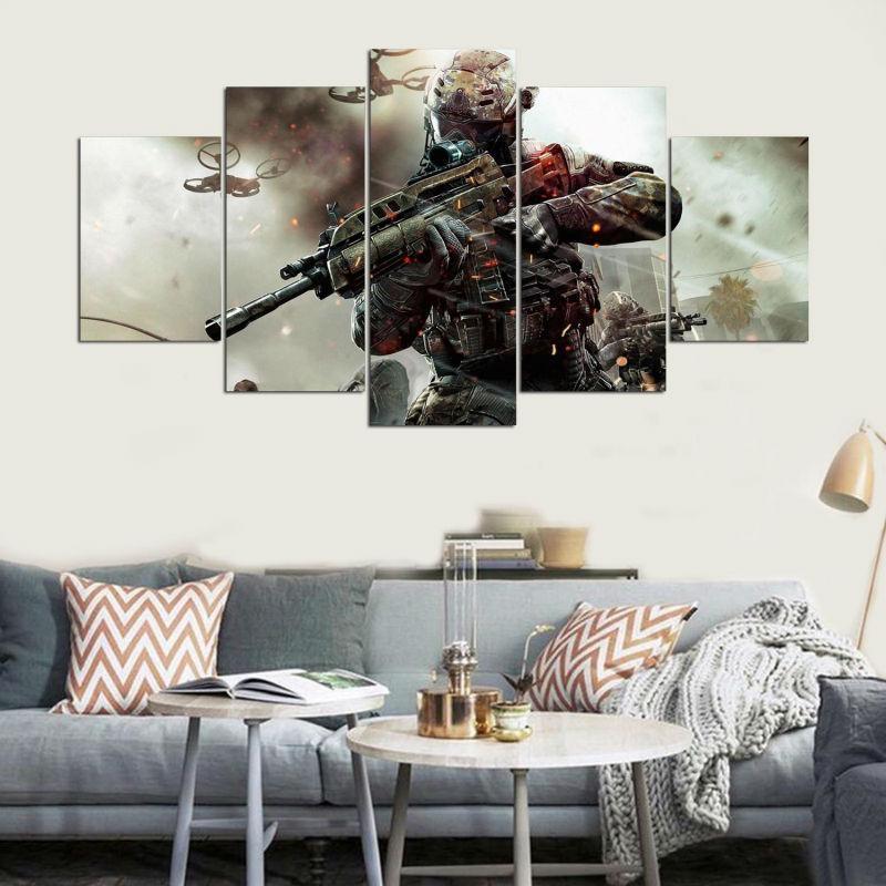 Call Of Duty Black Ops Battle Background Gaming Canvas Wall Art