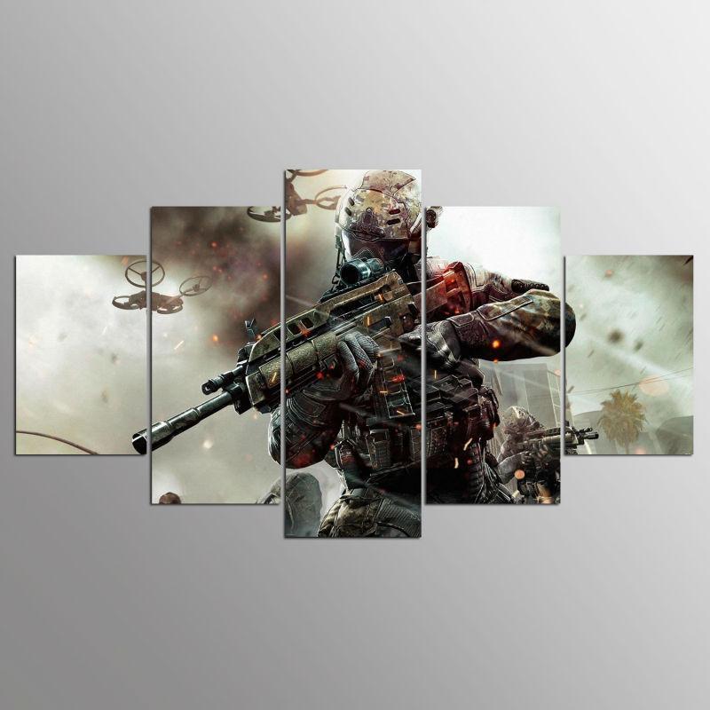 Call Of Duty Black Ops Battle Background Gaming Canvas Wall Art