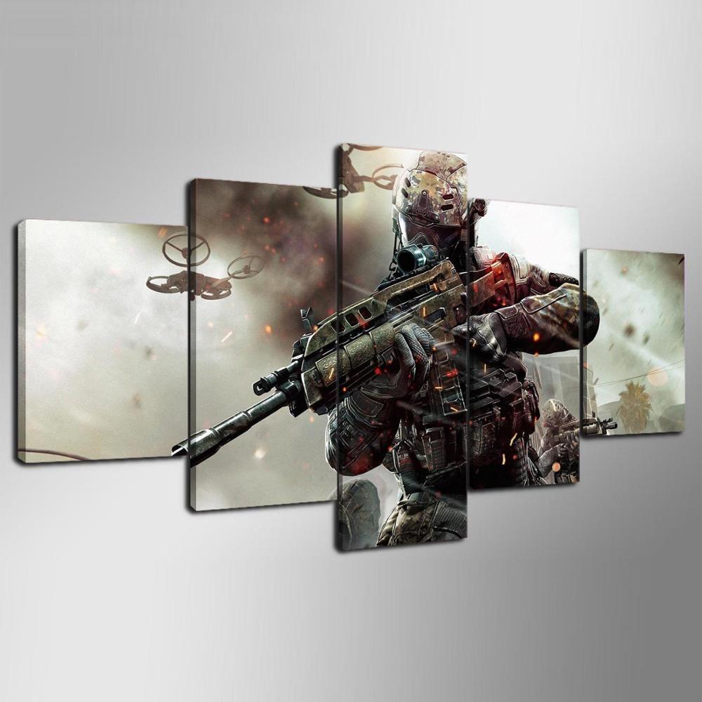 Call Of Duty Black Ops Battle Background Gaming Canvas Wall Art