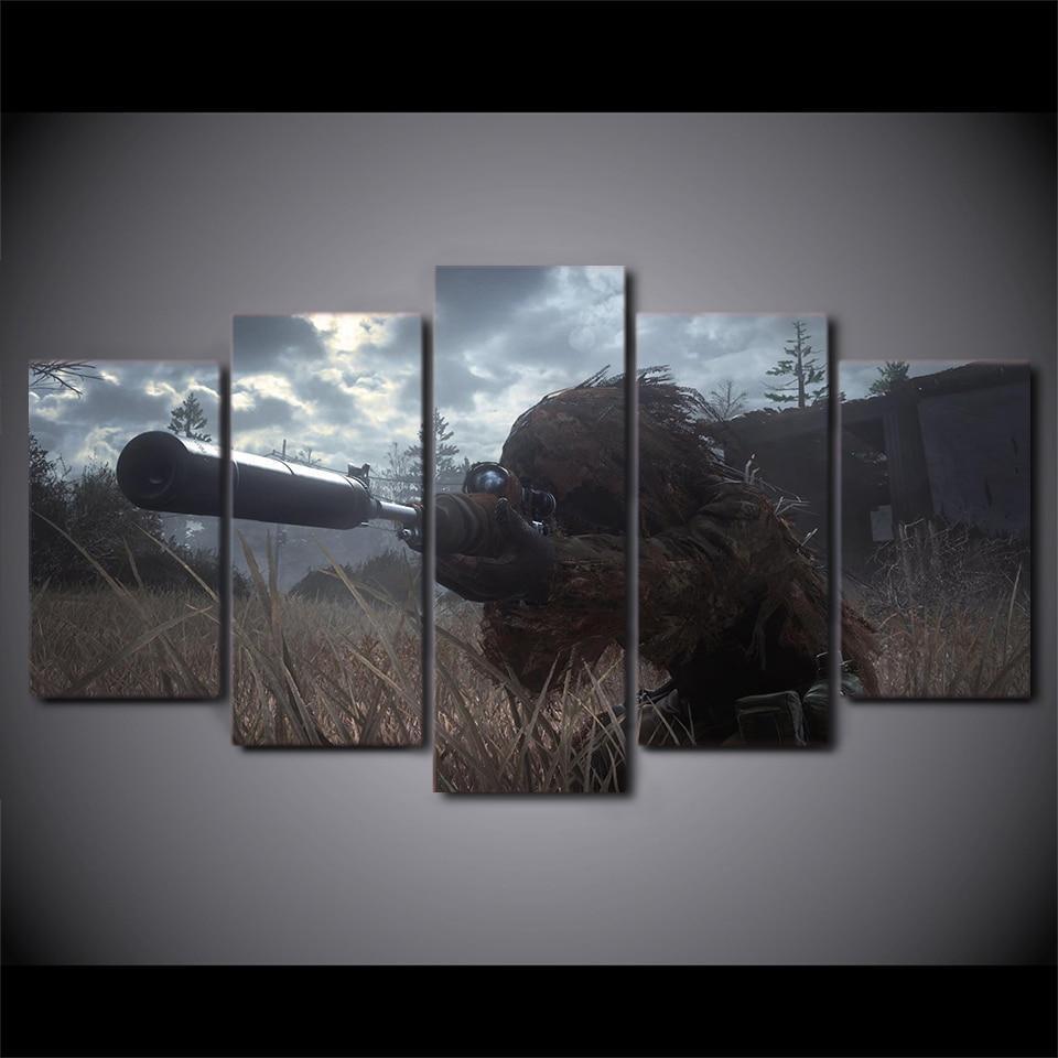 Call Of Duty Sniper Aiming Gaming Canvas Wall Art
