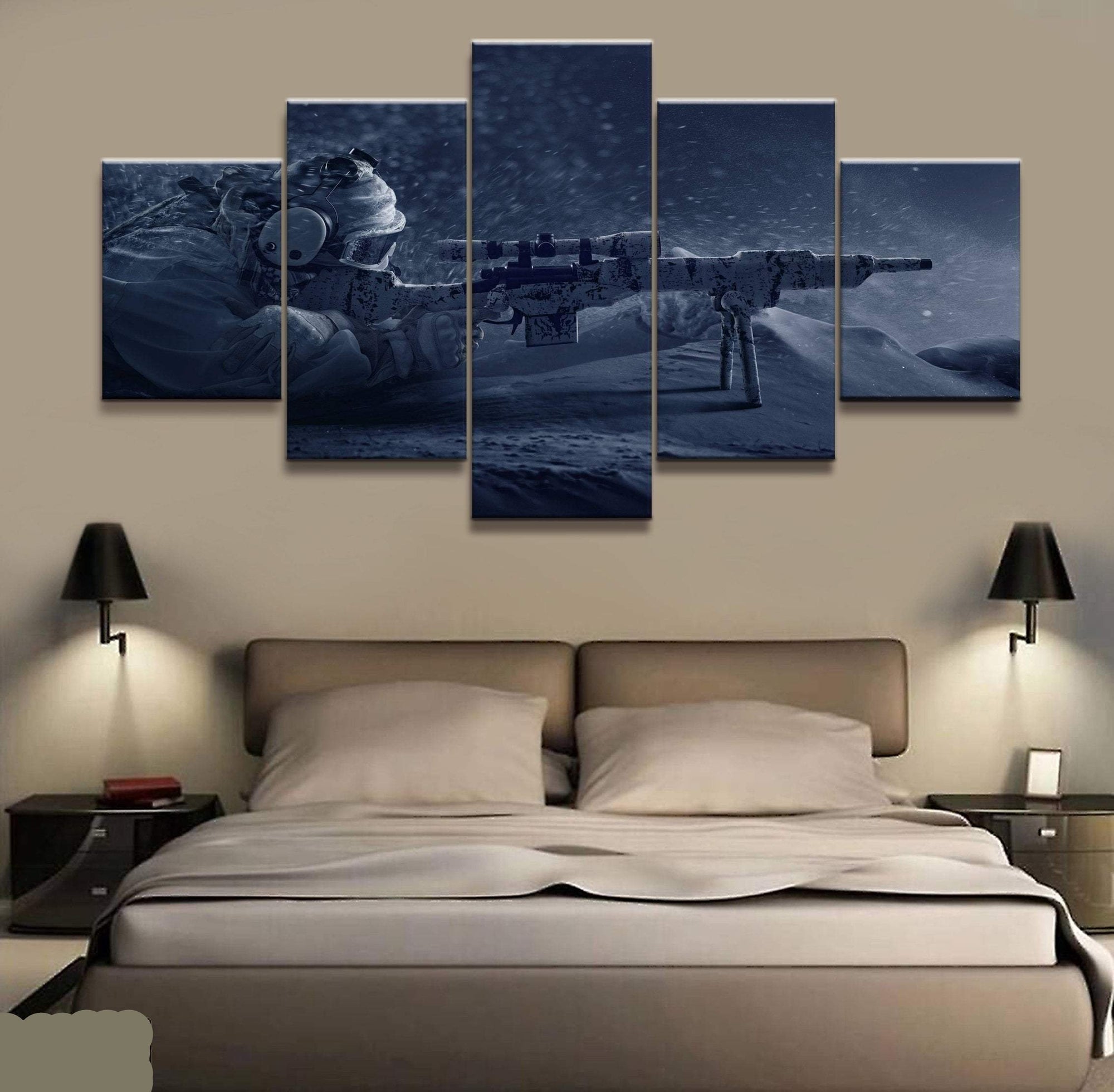 Call Of Duty Soldier In Snow Storm Gaming Canvas Wall Art