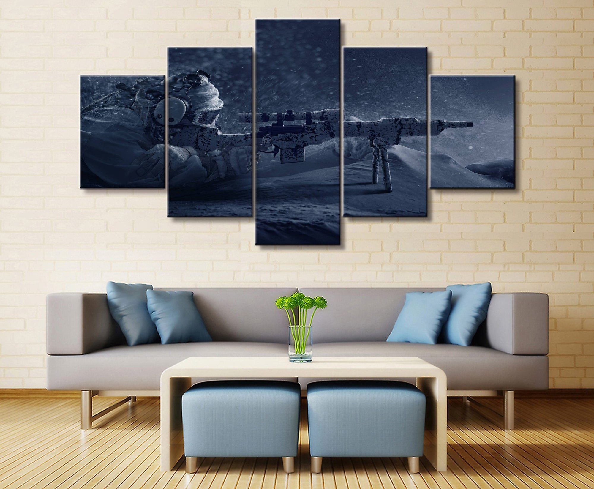 Call Of Duty Soldier In Snow Storm Gaming Canvas Wall Art