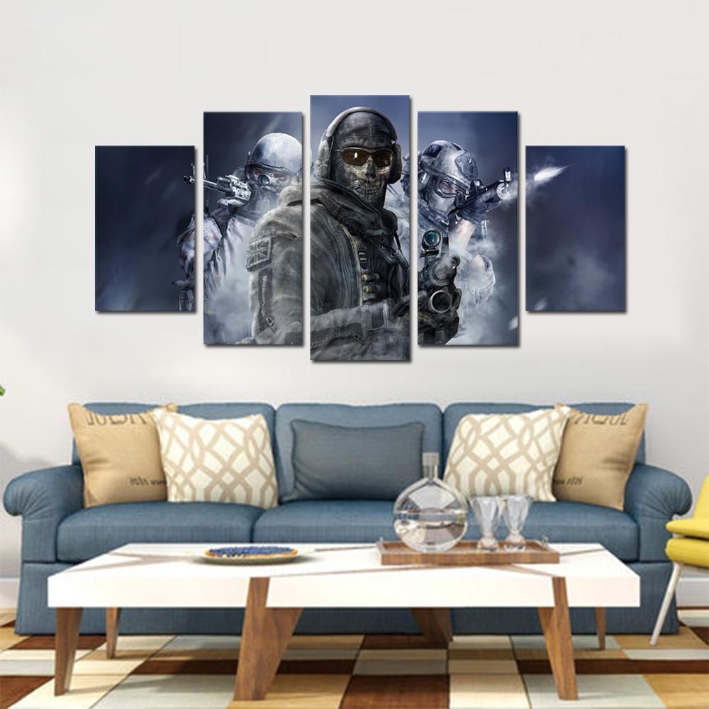 Call of Duty Three Soldiers Gaming Canvas Wall Art