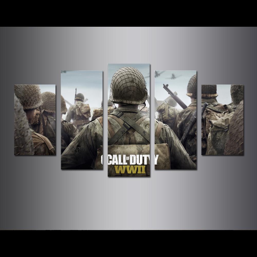 Call of Duty WWII Backs Of Soldiers Gaming Canvas Wall Art