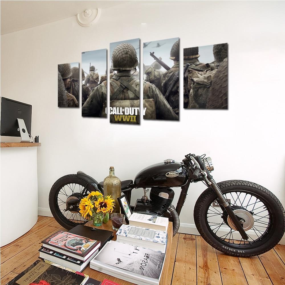 Call of Duty WWII Backs Of Soldiers Gaming Canvas Wall Art