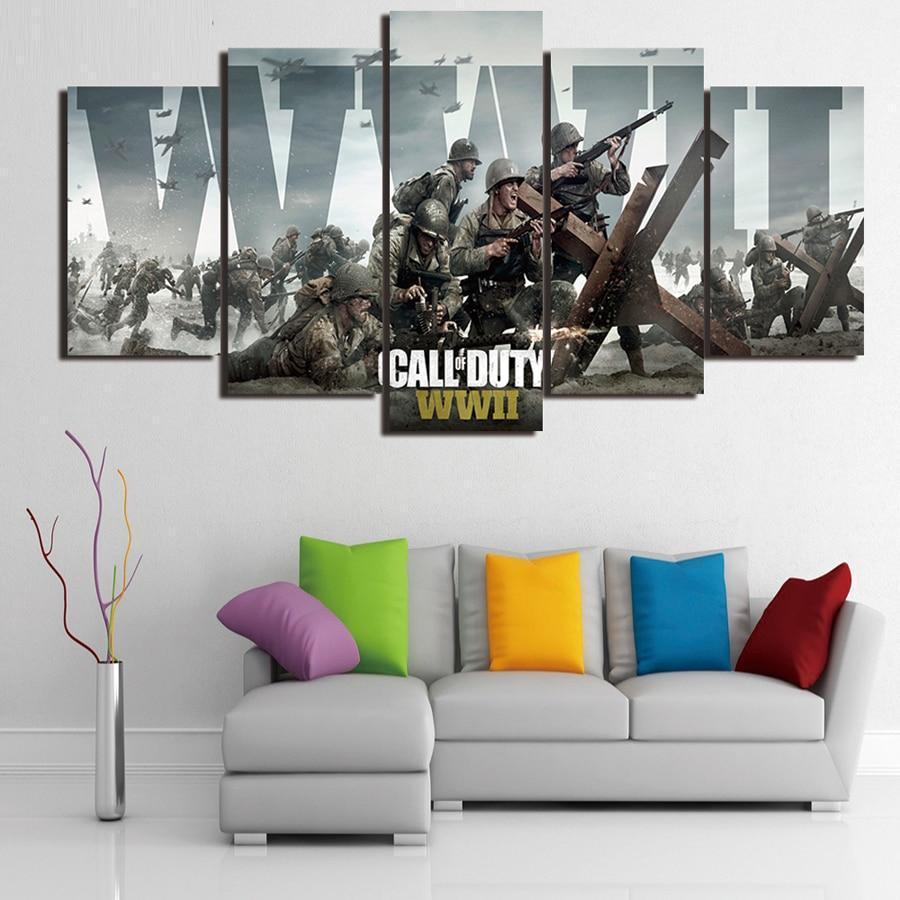 Call Of Duty WWII Big Battle Gaming Canvas Wall Art