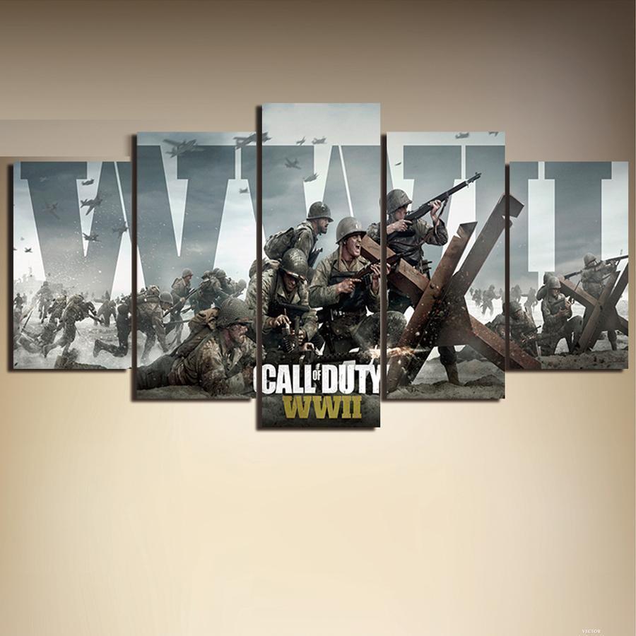 Call Of Duty WWII Big Battle Gaming Canvas Wall Art