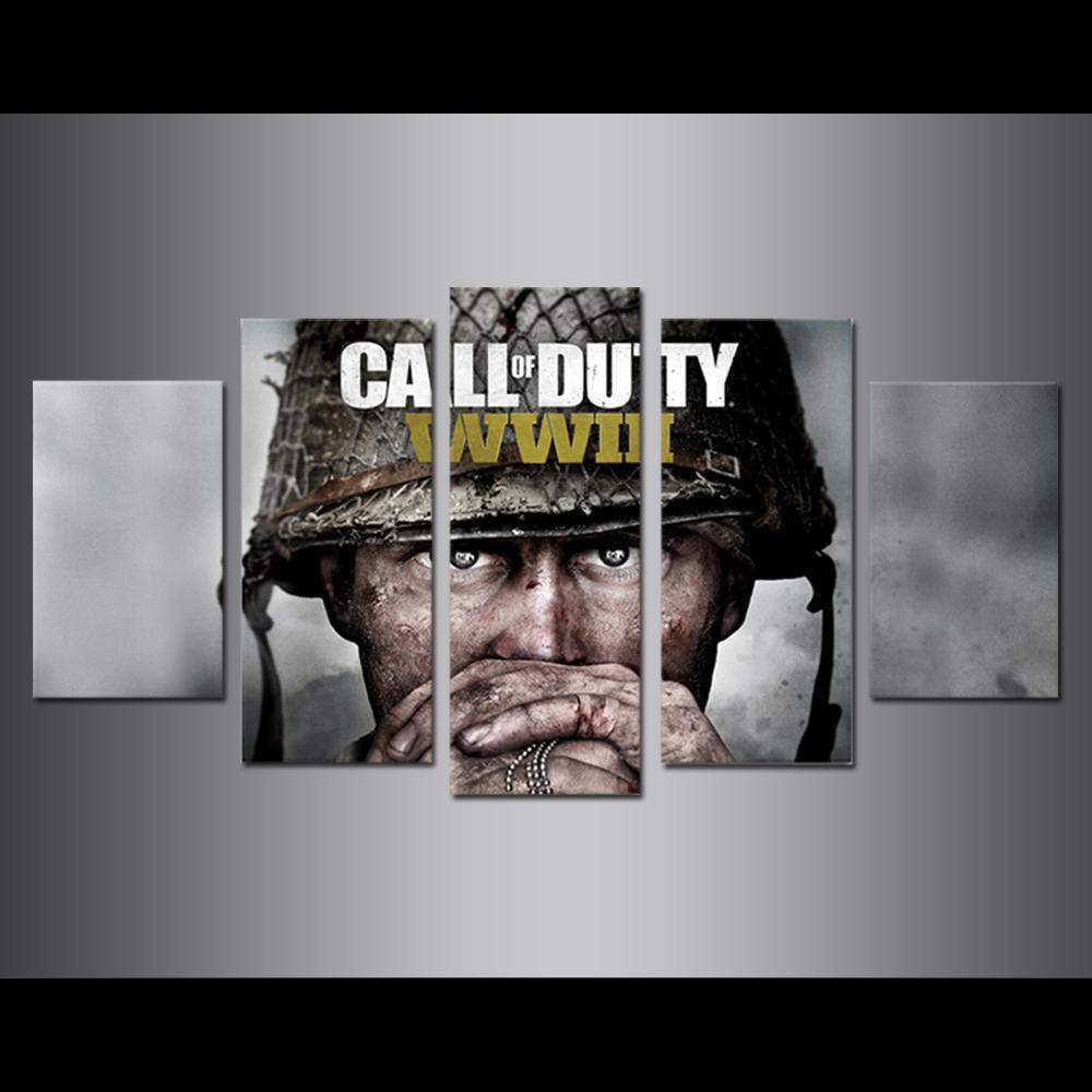 Call Of Duty WWII Soldier Face Gaming Canvas Wall Art