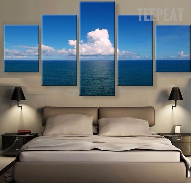 Calm Sea At Noon Nature Canvas Wall Art