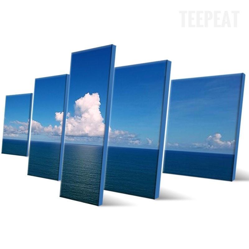 Calm Sea At Noon Nature Canvas Wall Art