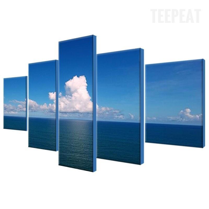 Calm Sea At Noon Nature Canvas Wall Art