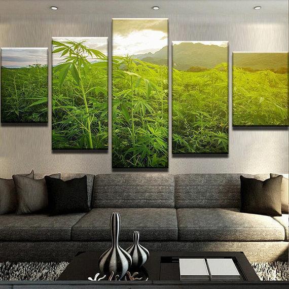 Cannabis Fields Nature Canvas Wall Art