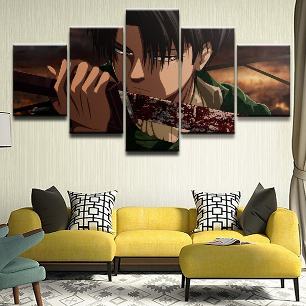 Attack On Titan Captain Levi Ackerman Poster 1 Anime Canvas Wall Art