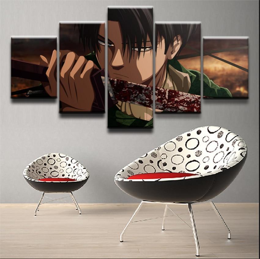 Attack On Titan Captain Levi Ackerman Poster 1 Anime Canvas Wall Art