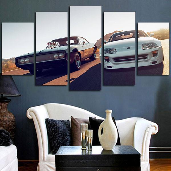Car Racing Fast And Furious Movie Canvas Wall Art