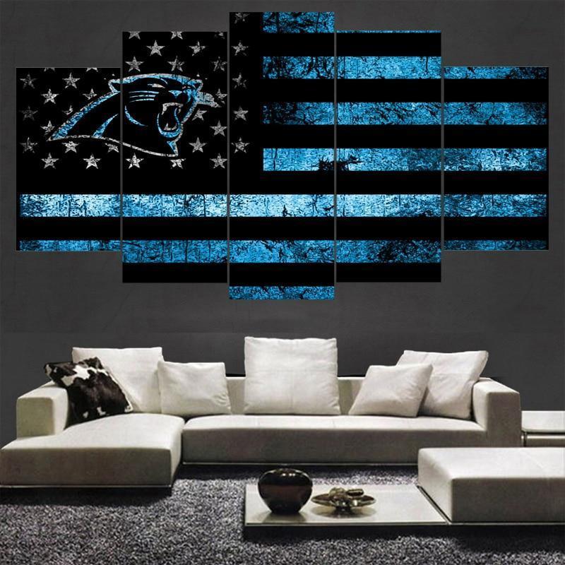 Carolina Panthers American Logo  Football Canvas Wall Art