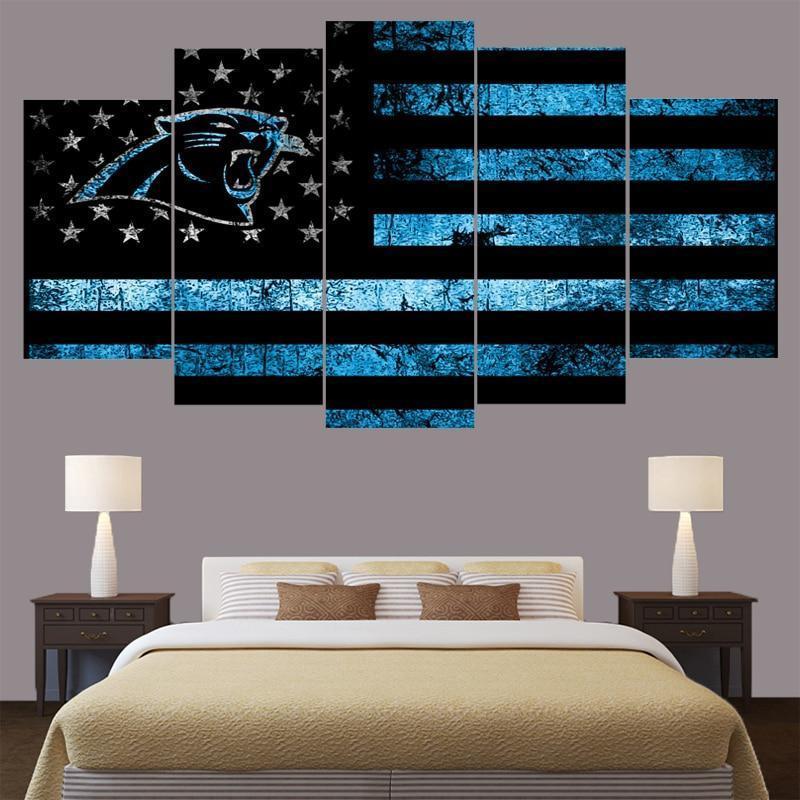 Carolina Panthers American Logo  Football Canvas Wall Art
