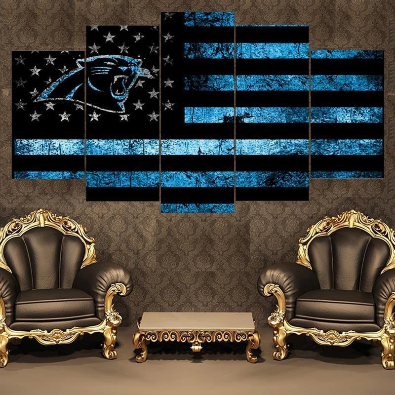 Carolina Panthers American Logo  Football Canvas Wall Art