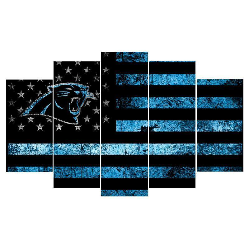 Carolina Panthers American Logo  Football Canvas Wall Art