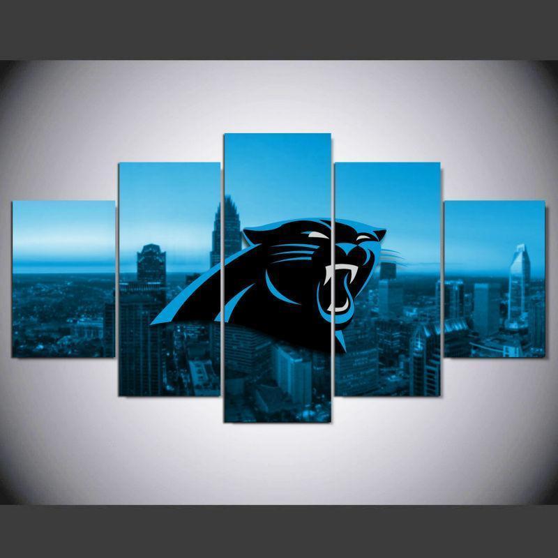 Carolina Panthers City Logo  Football Canvas Wall Art