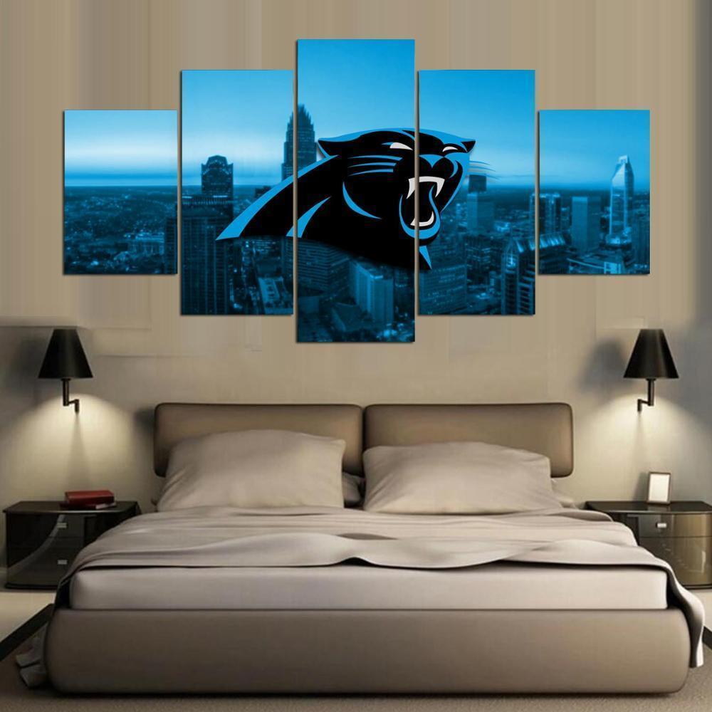 Carolina Panthers City Logo  Football Canvas Wall Art