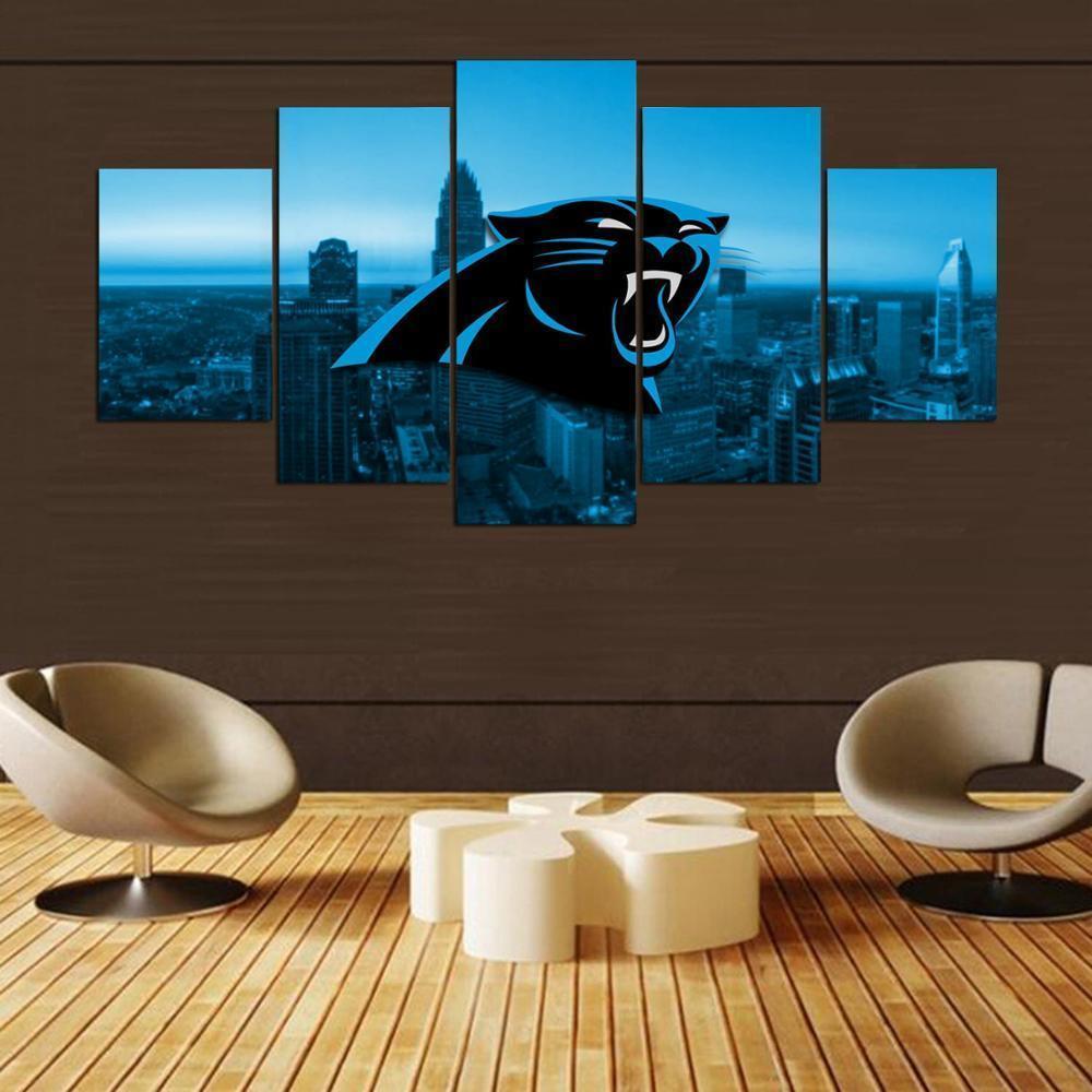 Carolina Panthers City Logo  Football Canvas Wall Art