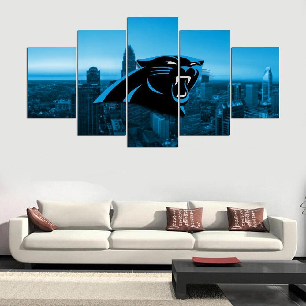 Carolina Panthers City Logo  Football Canvas Wall Art