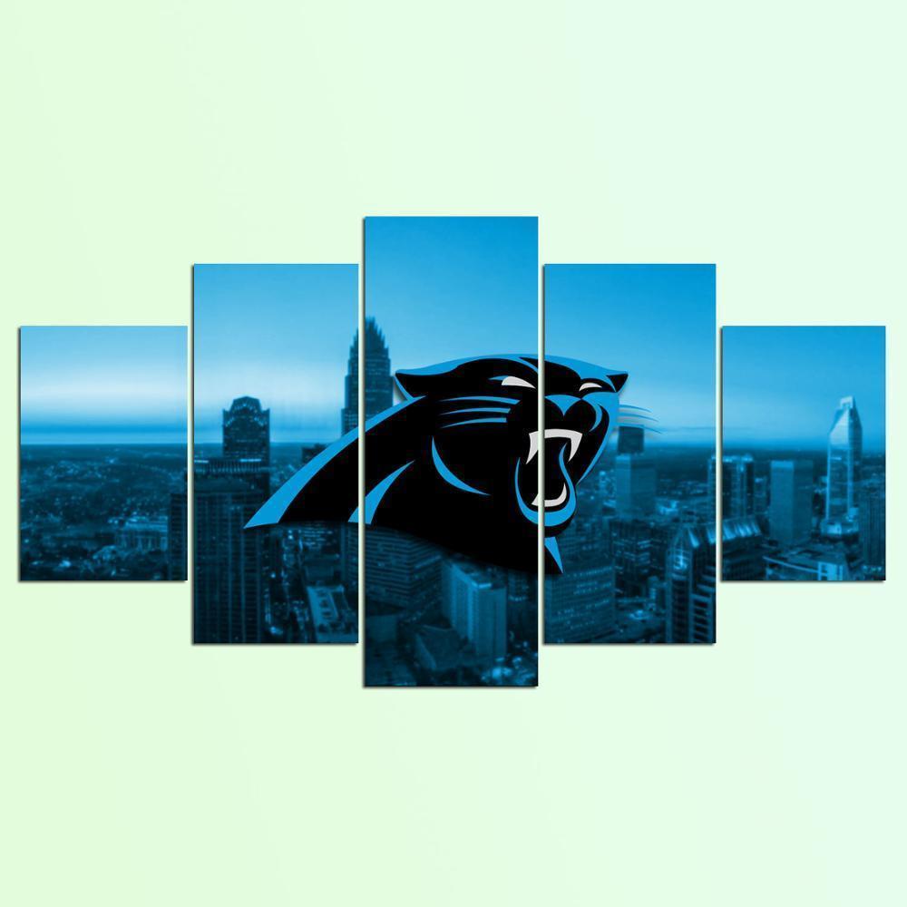 Carolina Panthers City Logo  Football Canvas Wall Art
