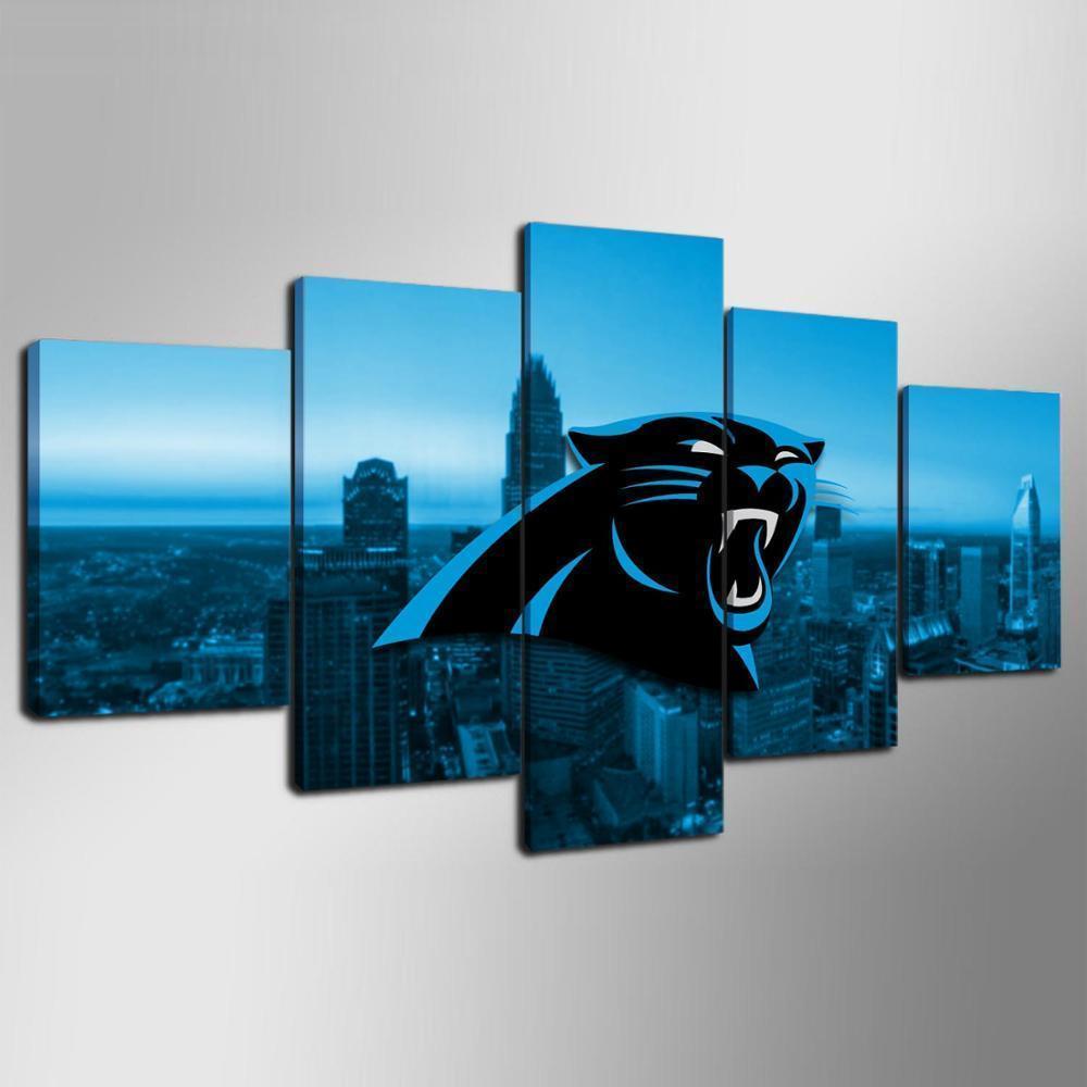 Carolina Panthers City Logo  Football Canvas Wall Art