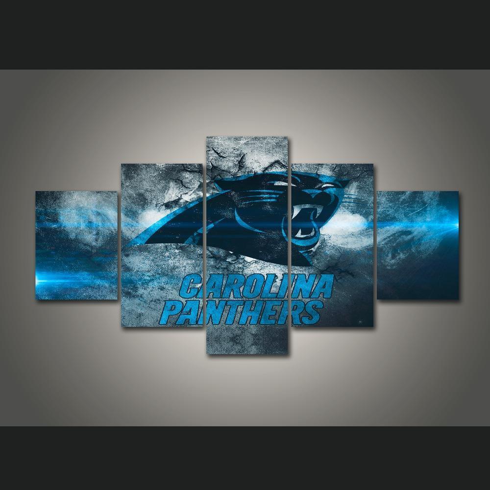Carolina Panthers Poster Logo  Football Canvas Wall Art
