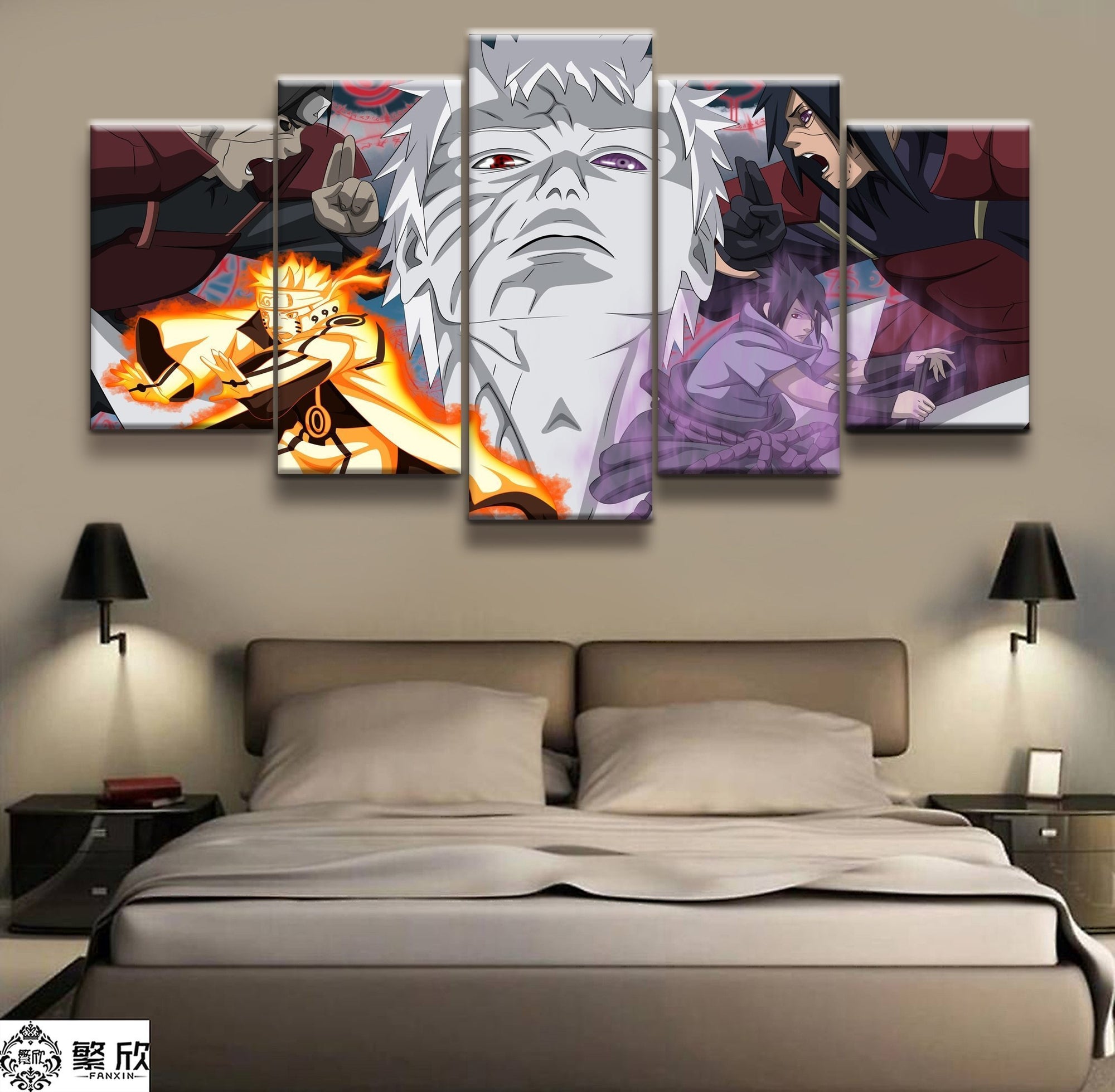 Cartoon Naruto Sasuke Ninja Combat  Anime Canvas Wall Art