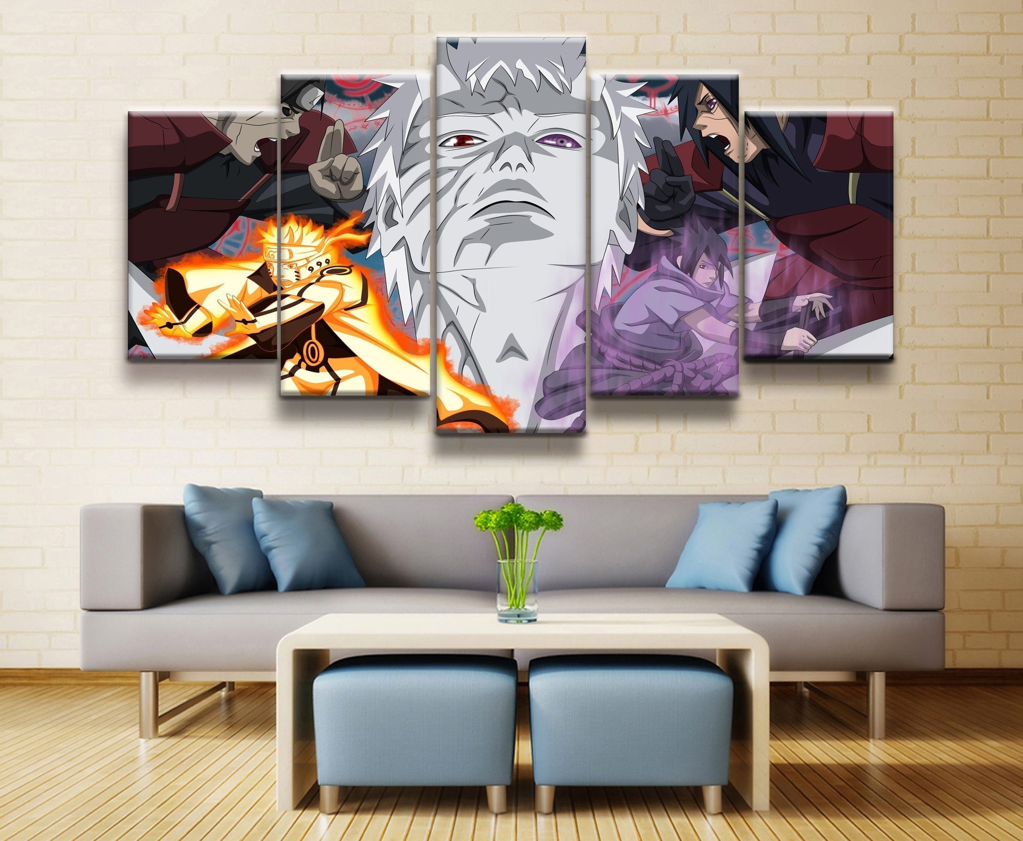 Cartoon Naruto Sasuke Ninja Combat  Anime Canvas Wall Art