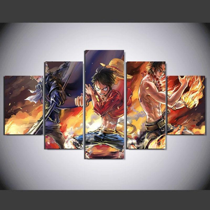 Cartoon One Piece Luffy Sabo Ace  Anime Canvas Wall Art