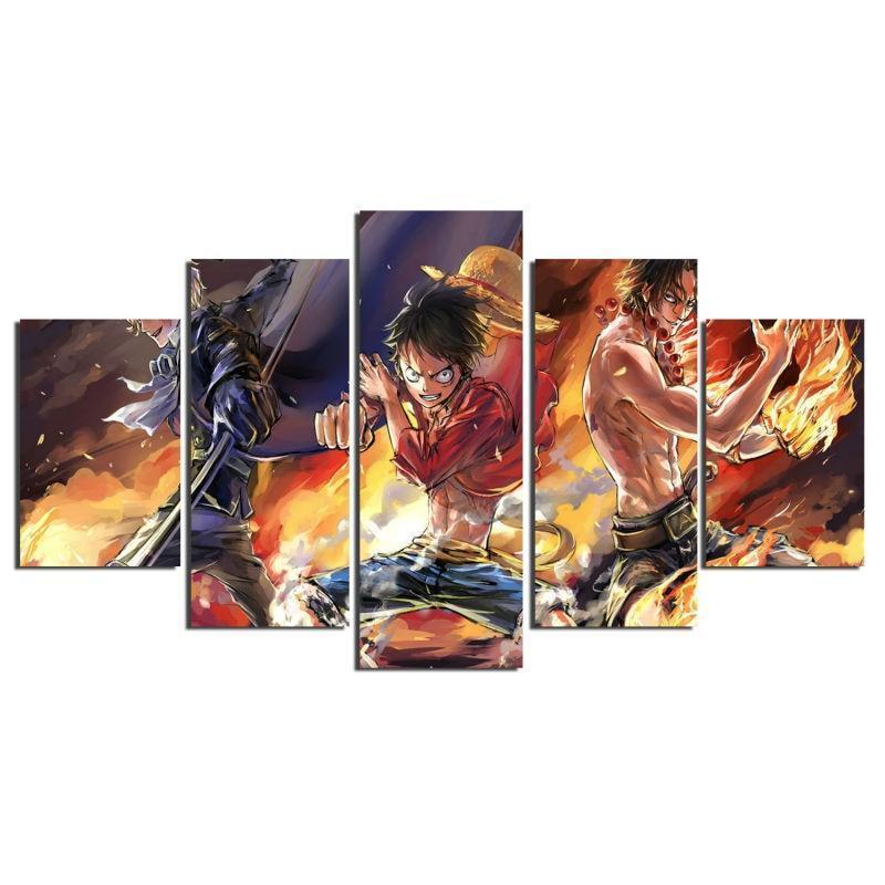 Cartoon One Piece Luffy Sabo Ace  Anime Canvas Wall Art