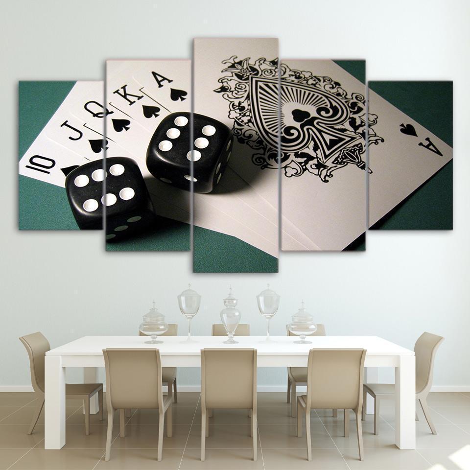 Casino Cardroom Poker And Dice Sport Canvas Wall Art