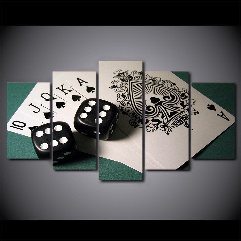 Casino Cardroom Poker And Dice Sport Canvas Wall Art