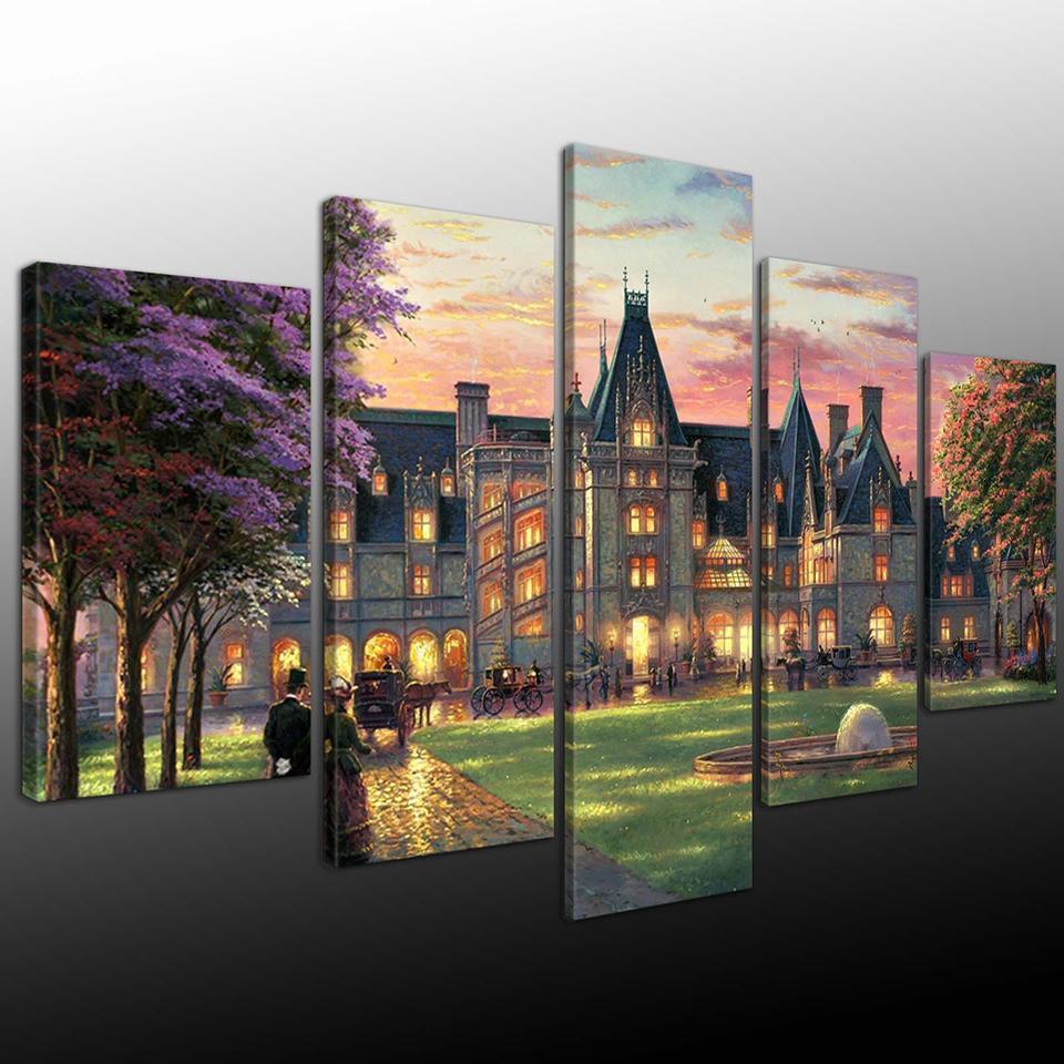 Castle Building Landscape 1 Nature Canvas Wall Art