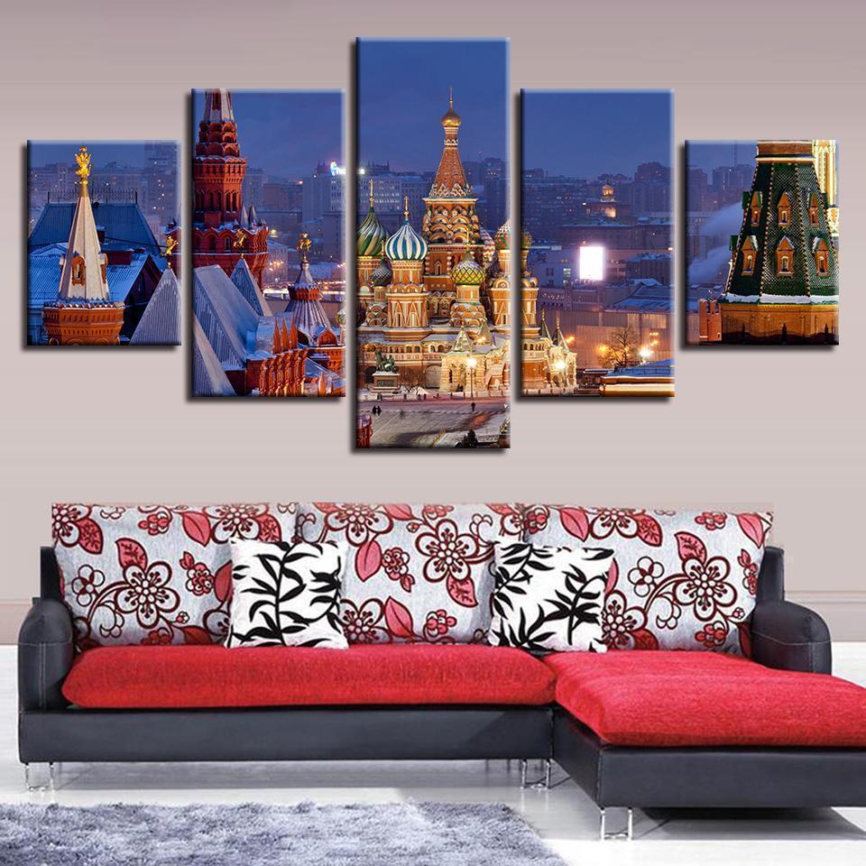 Castle Building Landscape Nature Canvas Wall Art