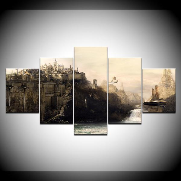 Castle In The Mountains Lord Of The Rings Movie Canvas Wall Art