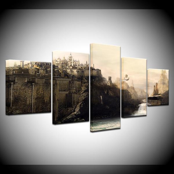 Castle In The Mountains Lord Of The Rings Movie Canvas Wall Art