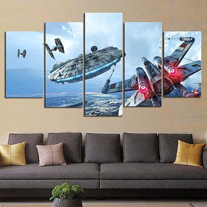 Catch Millennium Falcon Star Wars Movie Canvas Wall Art